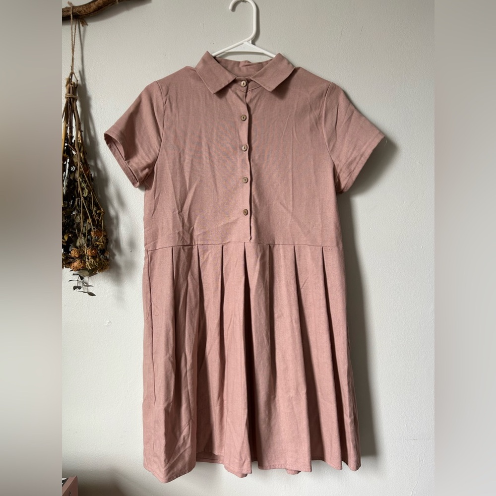 Vintage Look Half Button Day Dress